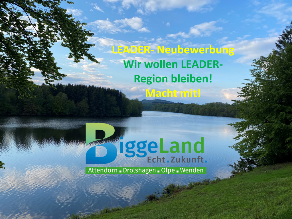 Die aktuelle und erfolgreiche LEADER-Förderphase neigt sich 2022 dem Ende zu. Wir wollen uns als LEADER-Region BiggeLand in einem NRW-weiten Wettbewerb für die neue Förderphase 2023-2027 bewerben.